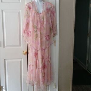 R & M Richards vintage 2 pc dress and sheer overlay cardigan Sz 20WP petite